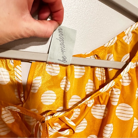 Anthropologie Modbe Yellow Polka Dot Blouse Size Large - Picture 4 of 4